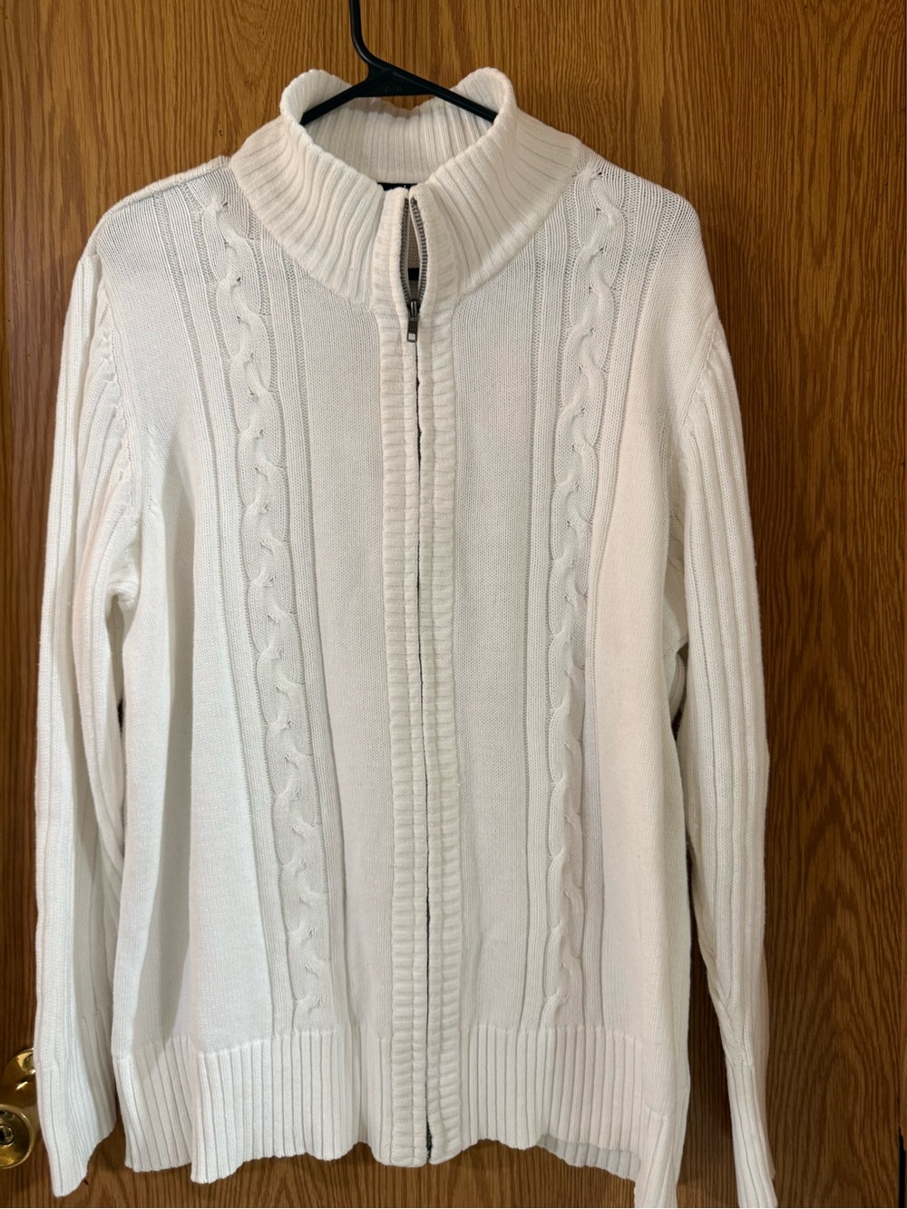 Fashion Bug Cream Cable-Knit Zip Turtleneck Sweater